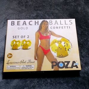 Beach Ball Gold Confetti Set of 2 16"X16"